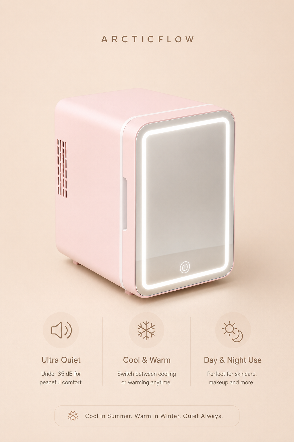 ArcticFlow™ LED Mirror Mini Cooler & Warmer | 4L