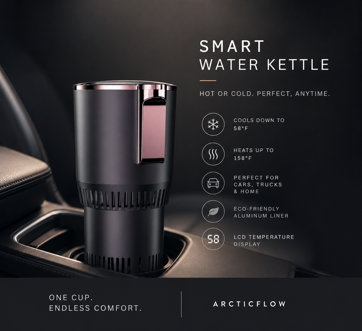 ArcticFlow 2-in-1 Car Cup Cooler & Warmer