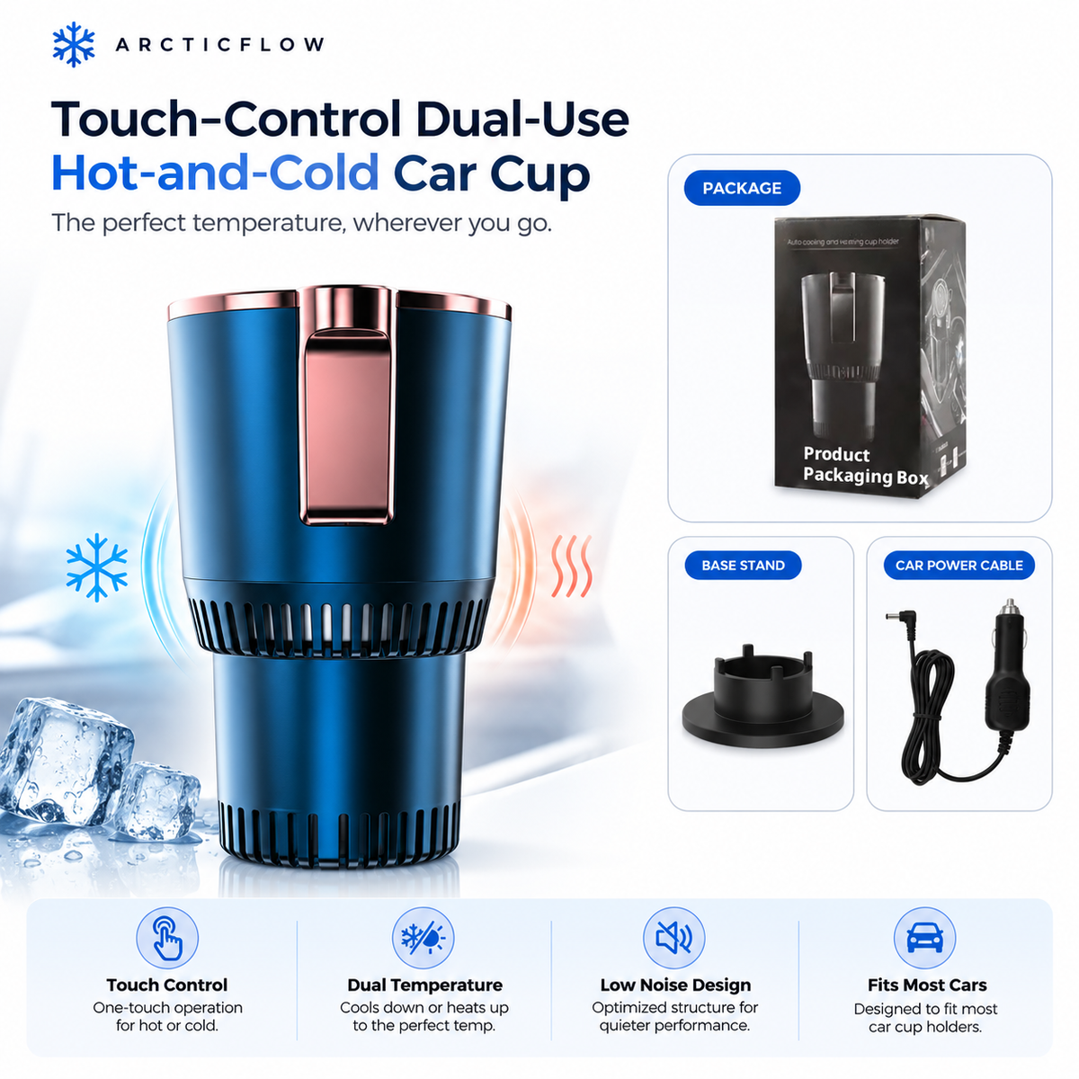ArcticFlow 2-in-1 Car Cup Cooler & Warmer