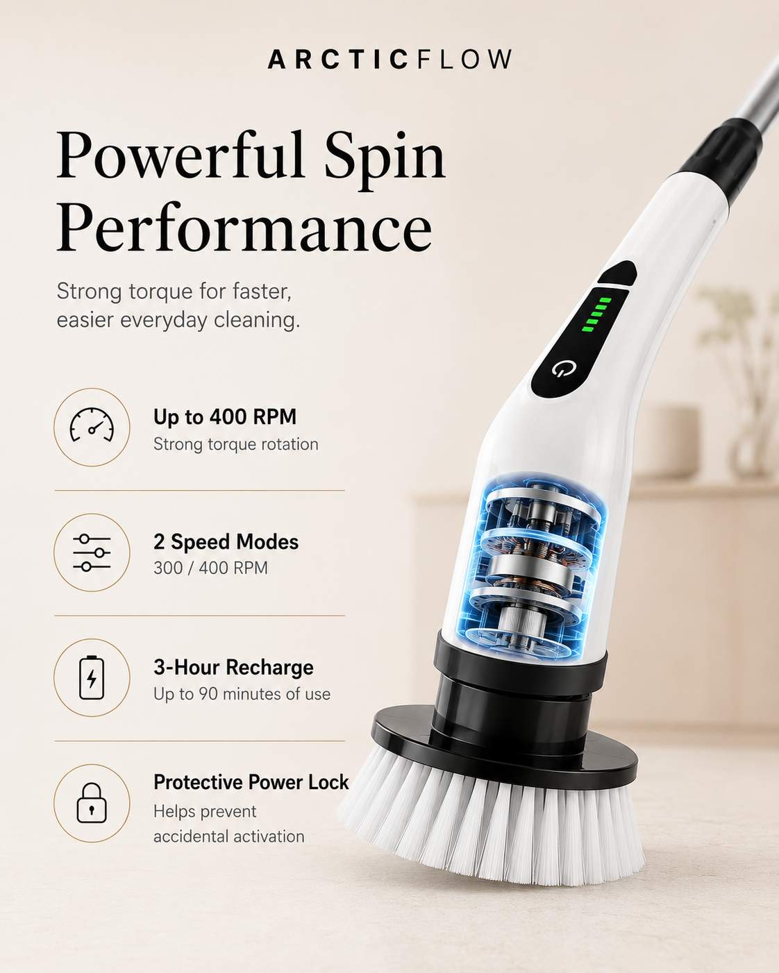 ArcticFlow Cordless Electric Spin Scrubber