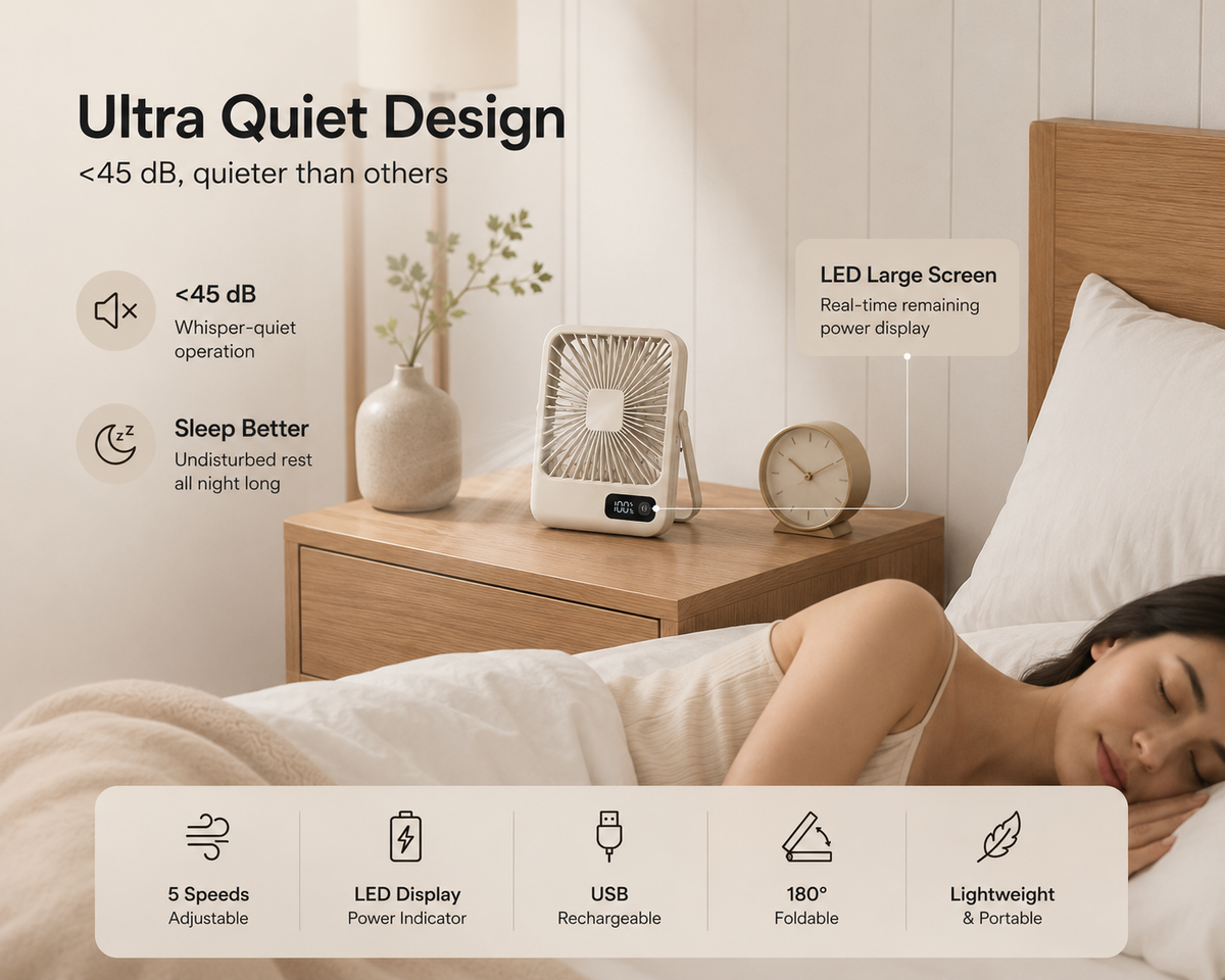 ArcticFlow™ Rechargeable Desk Fan